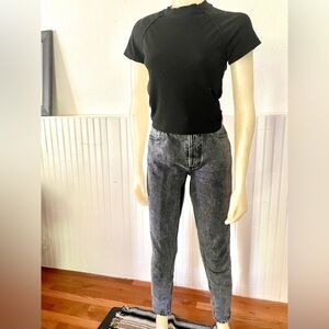 Boyish High Rise Skinny Jeans distressed gray black acidwash